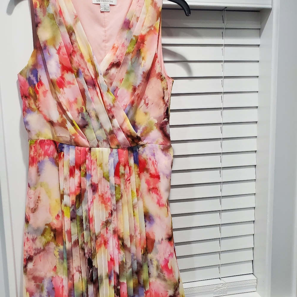Blush-floral chifon dress